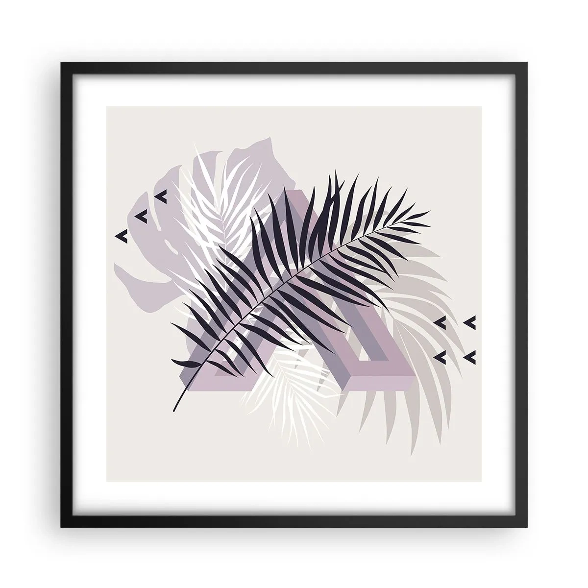 Plakat i sort ramme - Skygge af en skygge - 50x50 cm