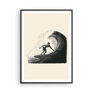 Plakat i sort ramme - Bølgens konge - 70x100 cm