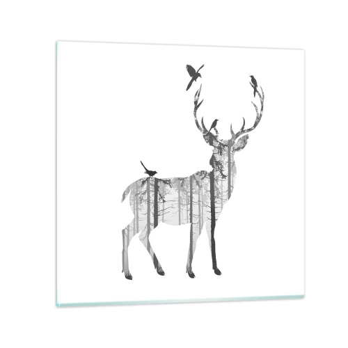 Billede på glas - Skovens gode ånd - 60x60 cm