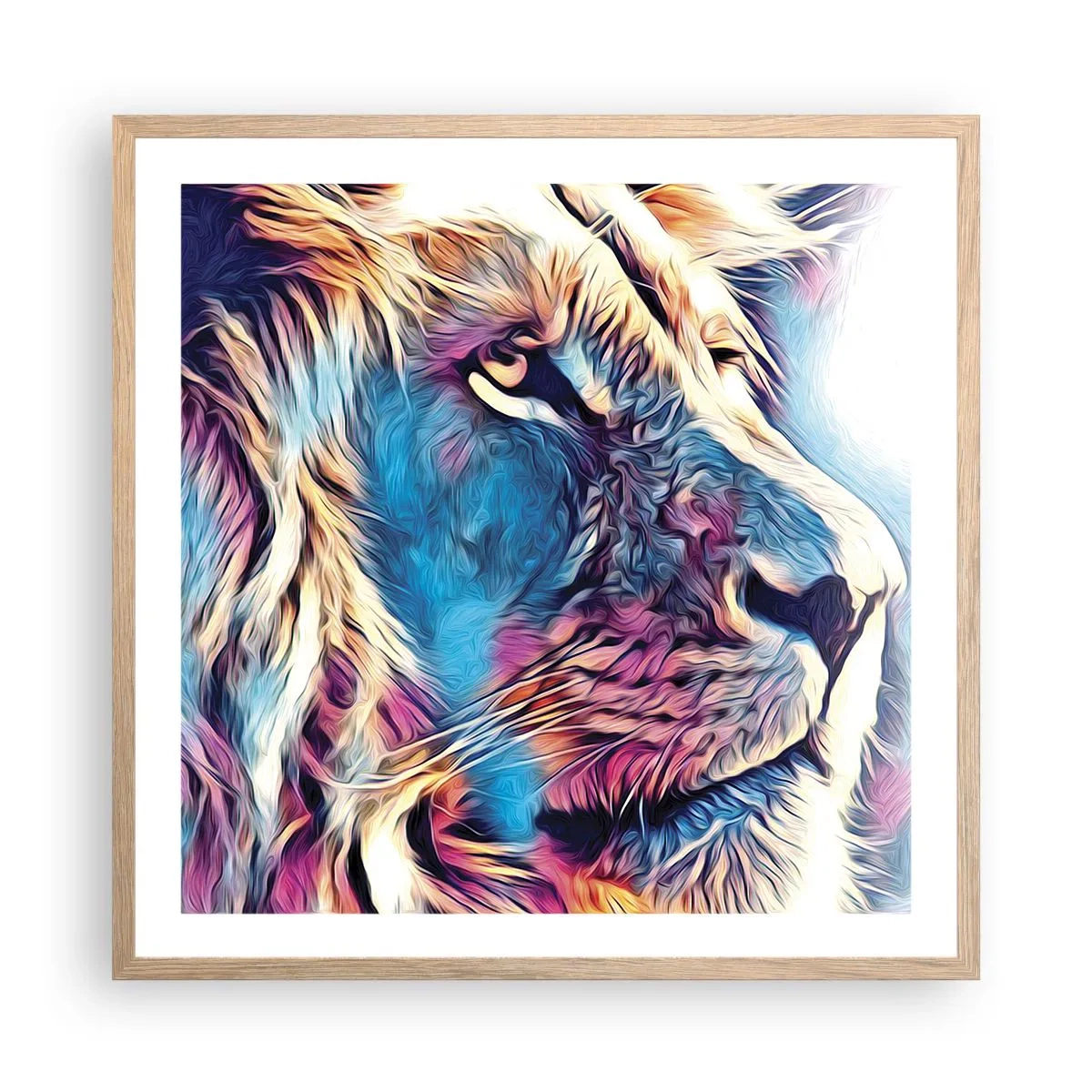 Plakat i ramme af lyst egetræ - Naturens visdom - 60x60 cm