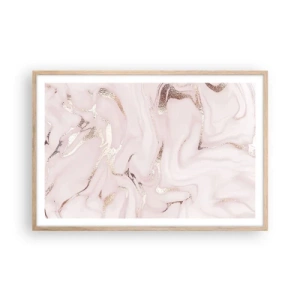 Plakat i ramme af lyst egetræ - I et lyserødt tørklæde - 91x61 cm