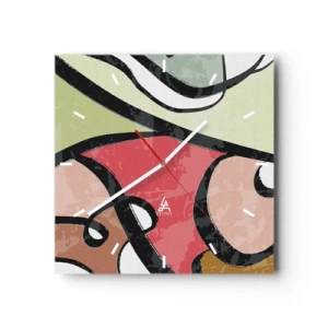 Vægur, Uret - Pirouetter blandt farver - 30x30 cm