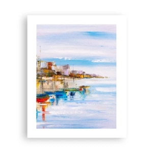 Plakat - Flerfarvet urban havn - 40x50 cm