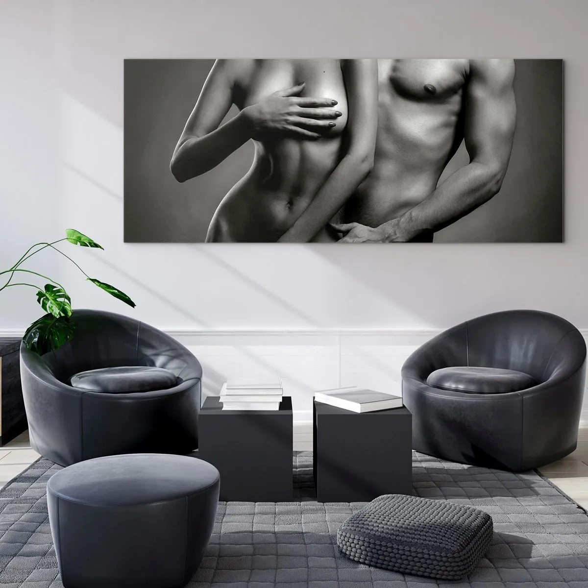 Billede på glas - Adam og Eva - 100x40 cm