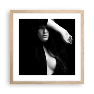 Plakat i ramme af lyst egetræ - Forførelsens skole - 40x40 cm