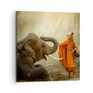 Lærredstryk - Billede på lærred - Møde på ferien - 70x70 cm