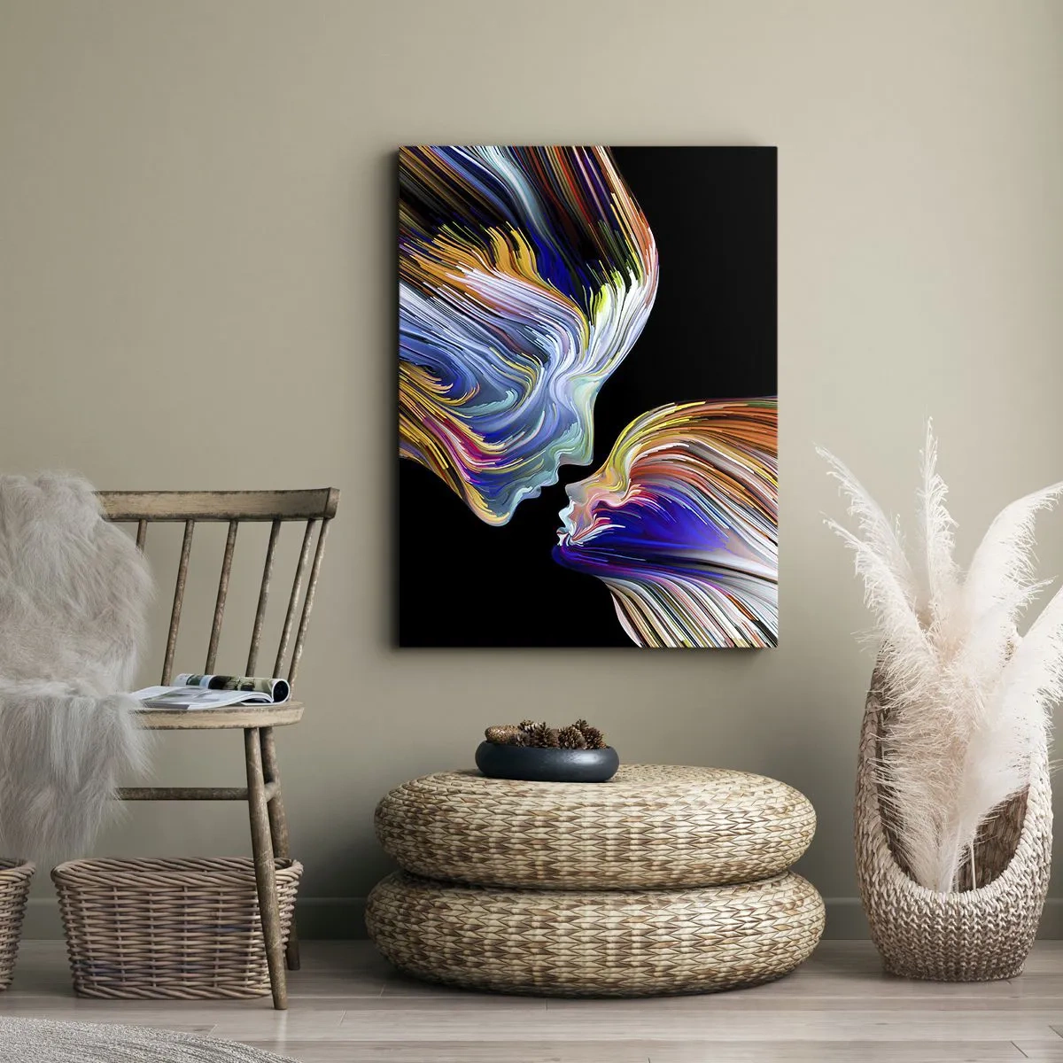 Lærredstryk - Billede på lærred - Fusion af energi og lys - 45x80 cm