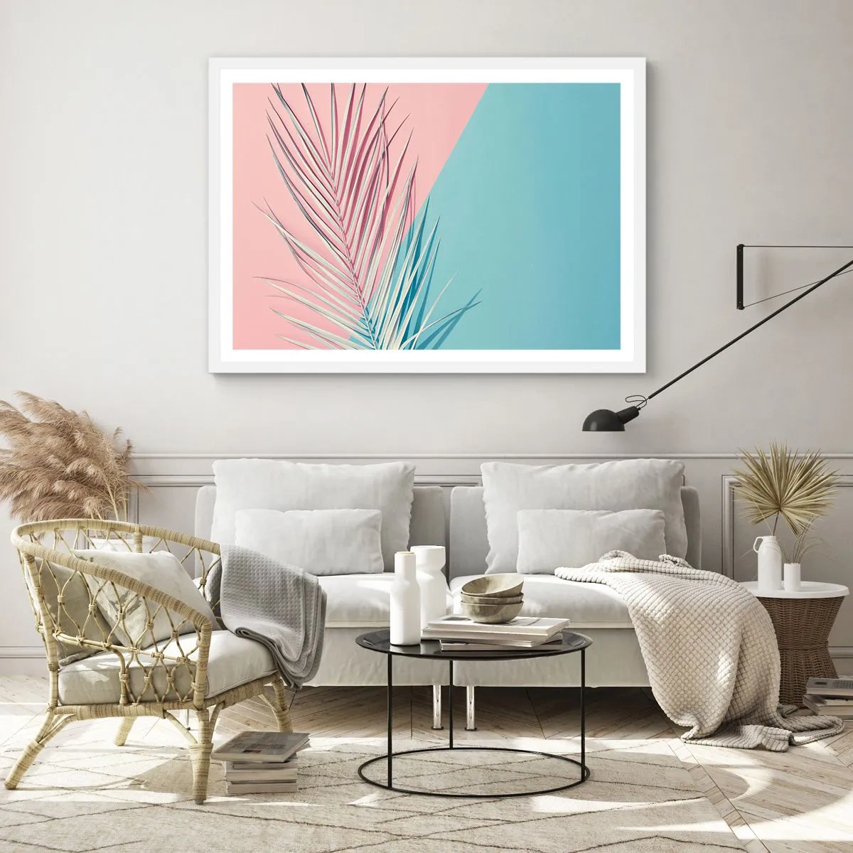 Plakat i hvid ramme - Tropisk indtryk - 100x70 cm