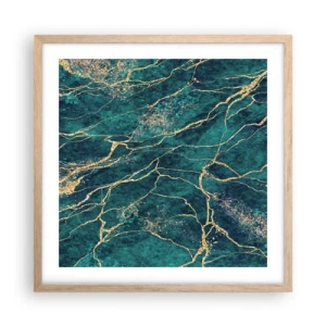 Plakat i ramme af lyst egetræ - Guldåre - 50x50 cm