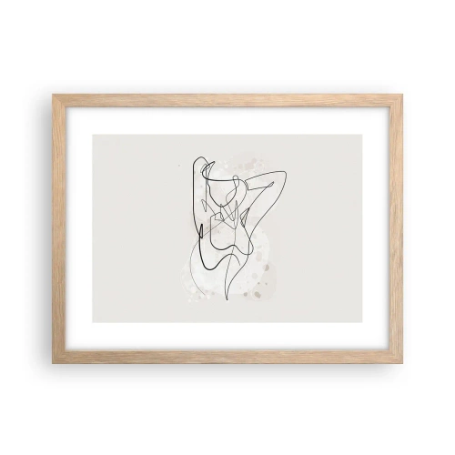 Plakat i ramme af lyst egetræ - Forførelsens kunst - 40x30 cm