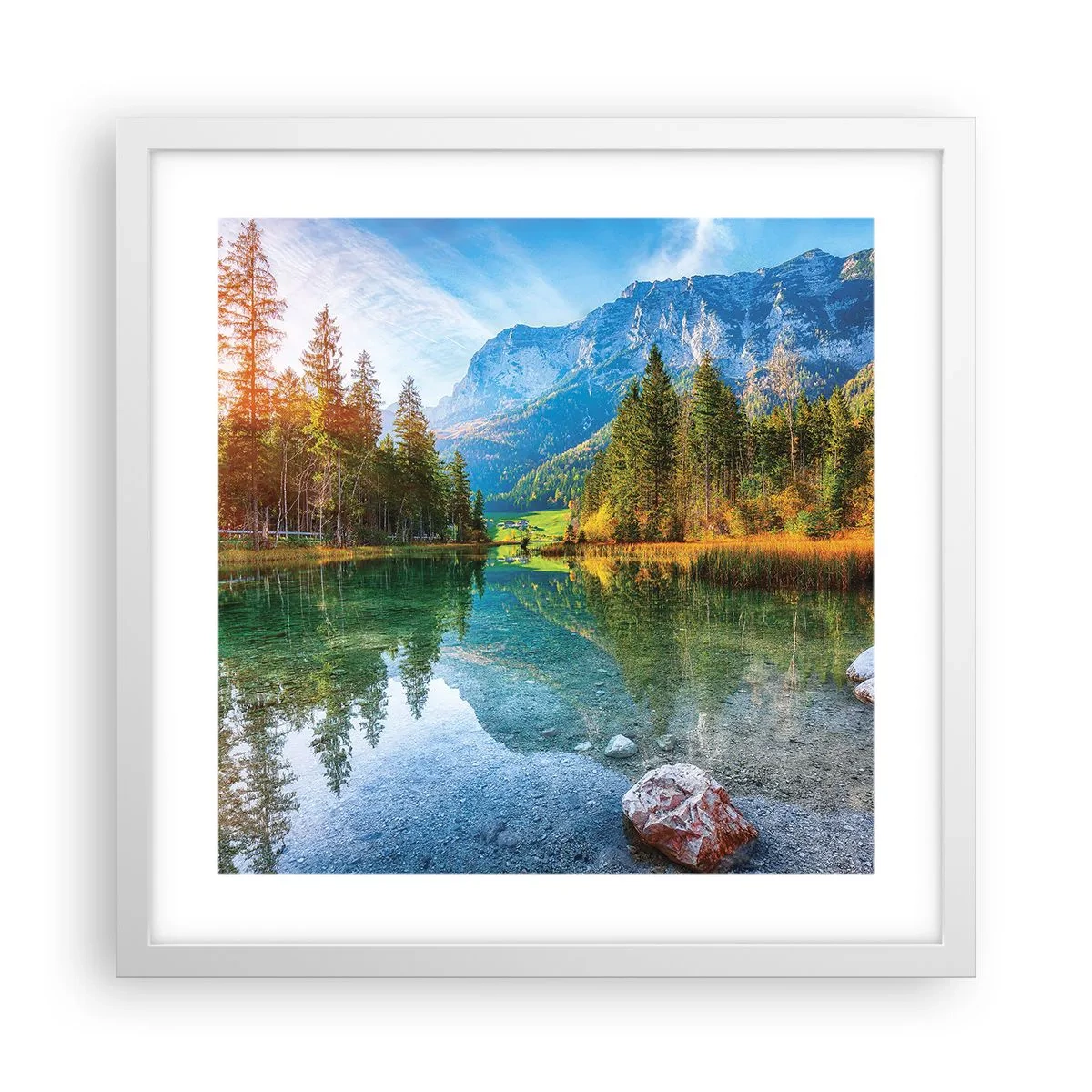 Plakat i hvid ramme - Efterårets blidhed - 40x40 cm