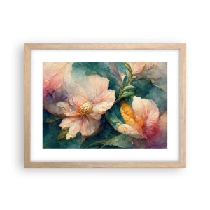 Plakat i ramme af lyst egetræ - Subtiliteten selv - 40x30 cm