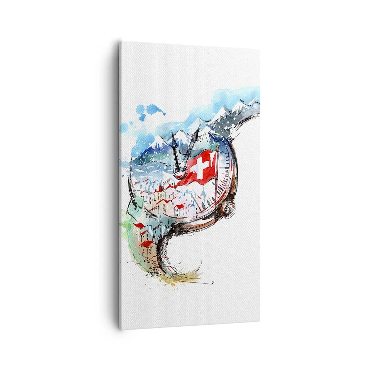 Lærredstryk - Billede på lærred - Schweiz' ånd - 55x100 cm
