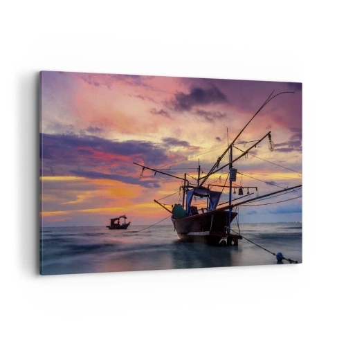 Lærredstryk - Billede på lærred - En eksotisk aften - 120x80 cm