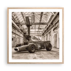 Plakat i ramme af lyst egetræ - Vinderens hvile - 60x60 cm