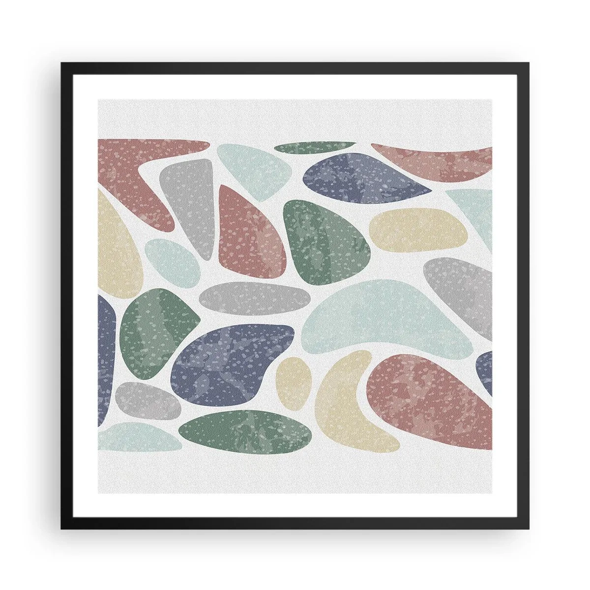 Plakat i sort ramme - Mosaik af pulveriserede farver - 60x60 cm