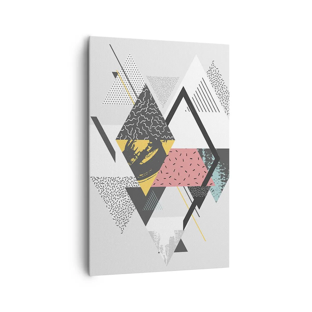 Lærredstryk - Billede på lærred - Variation af trekanter og rhomber - 80x120 cm