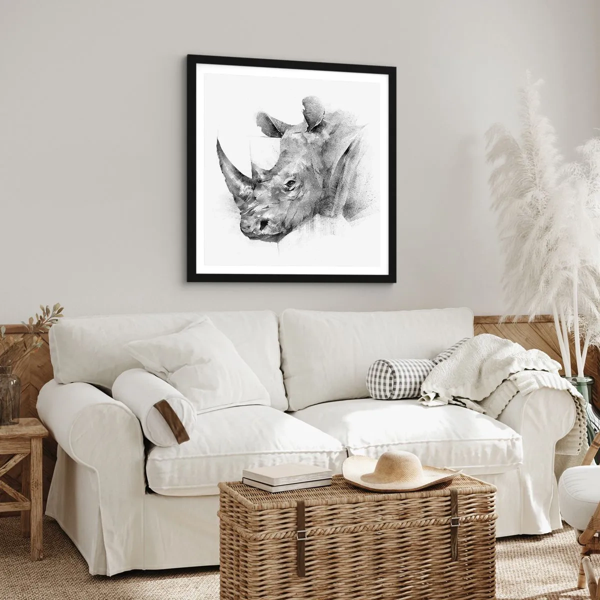 Plakat i sort ramme - Afrikansk portræt - 60x60 cm