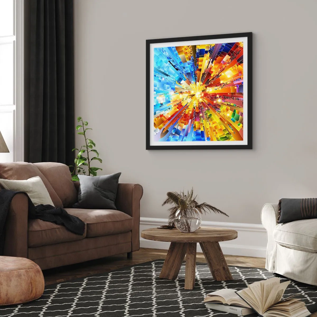 Plakat i sort ramme - In medias res - 40x40 cm