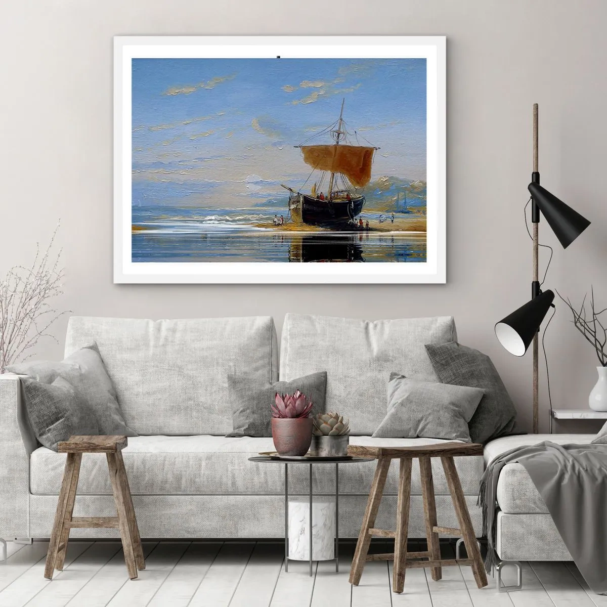 Plakat i hvid ramme - Vand, jord, luft - 50x40 cm