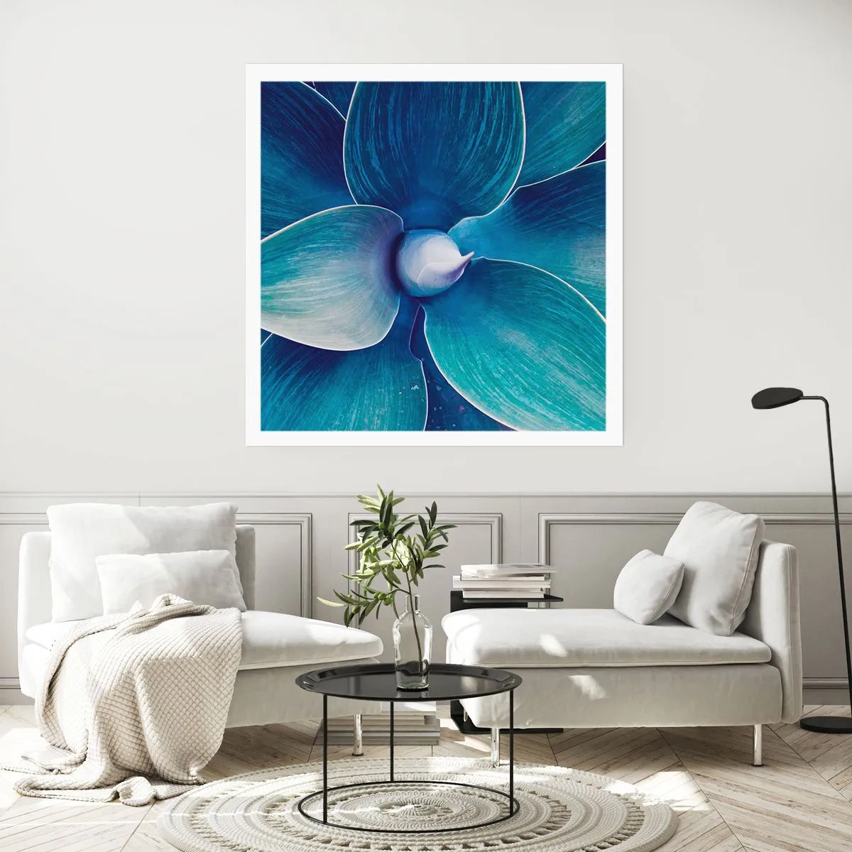 Plakat - Blå fra himlen - 60x60 cm