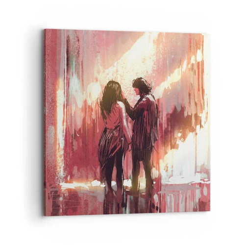 Lærredstryk - Billede på lærred - Kærlighedens evige skuespil - 70x70 cm