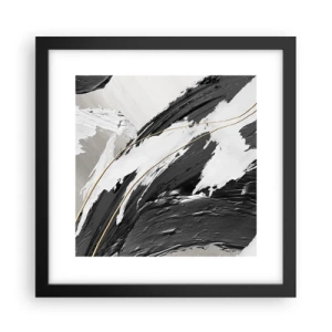 Plakat i sort ramme - Abstraktion med flair - 30x30 cm