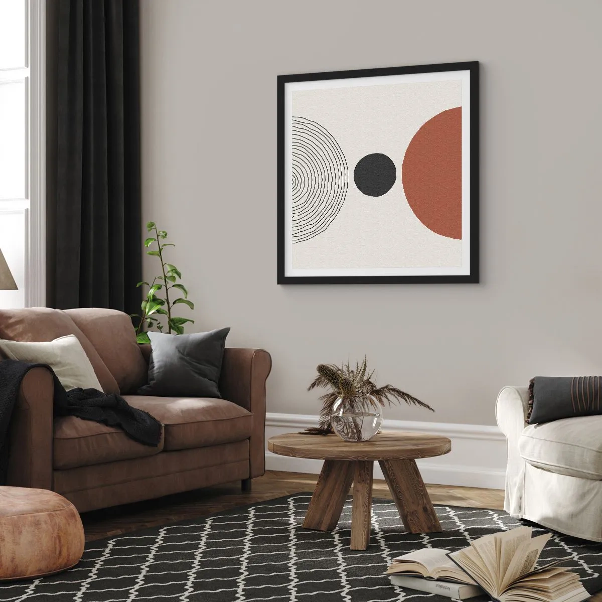 Plakat i sort ramme - I rampelyset - 50x50 cm