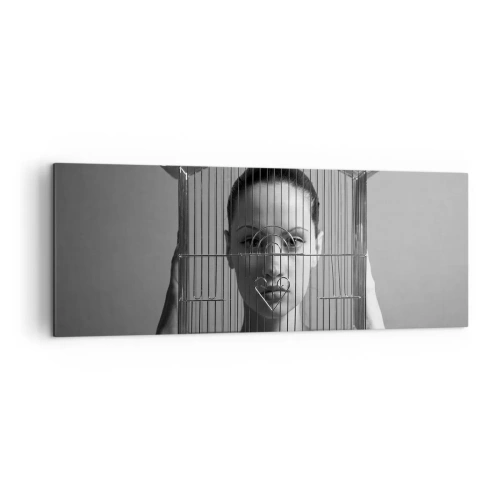 Lærredstryk - Billede på lærred - Et lidt surrealistisk portræt - 140x50 cm
