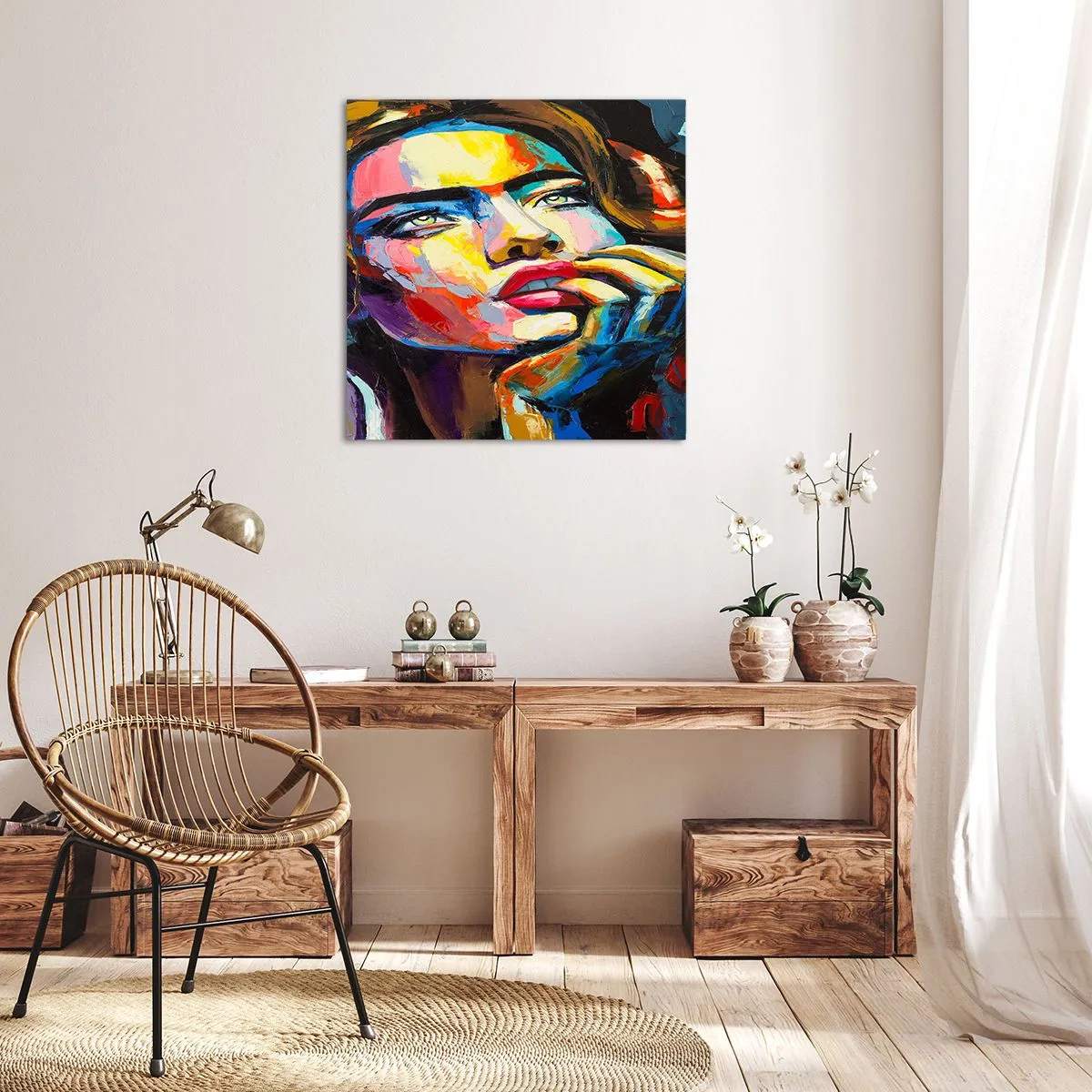 Lærredstryk - Billede på lærred - Drømme som fugle svæver gennem himlen - 40x40 cm