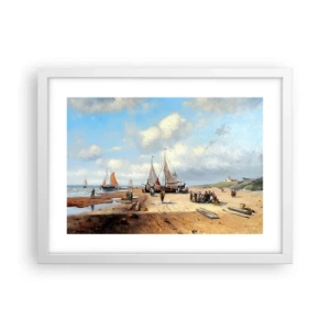 Plakat i hvid ramme - Efter en vellykket fangst - 40x30 cm