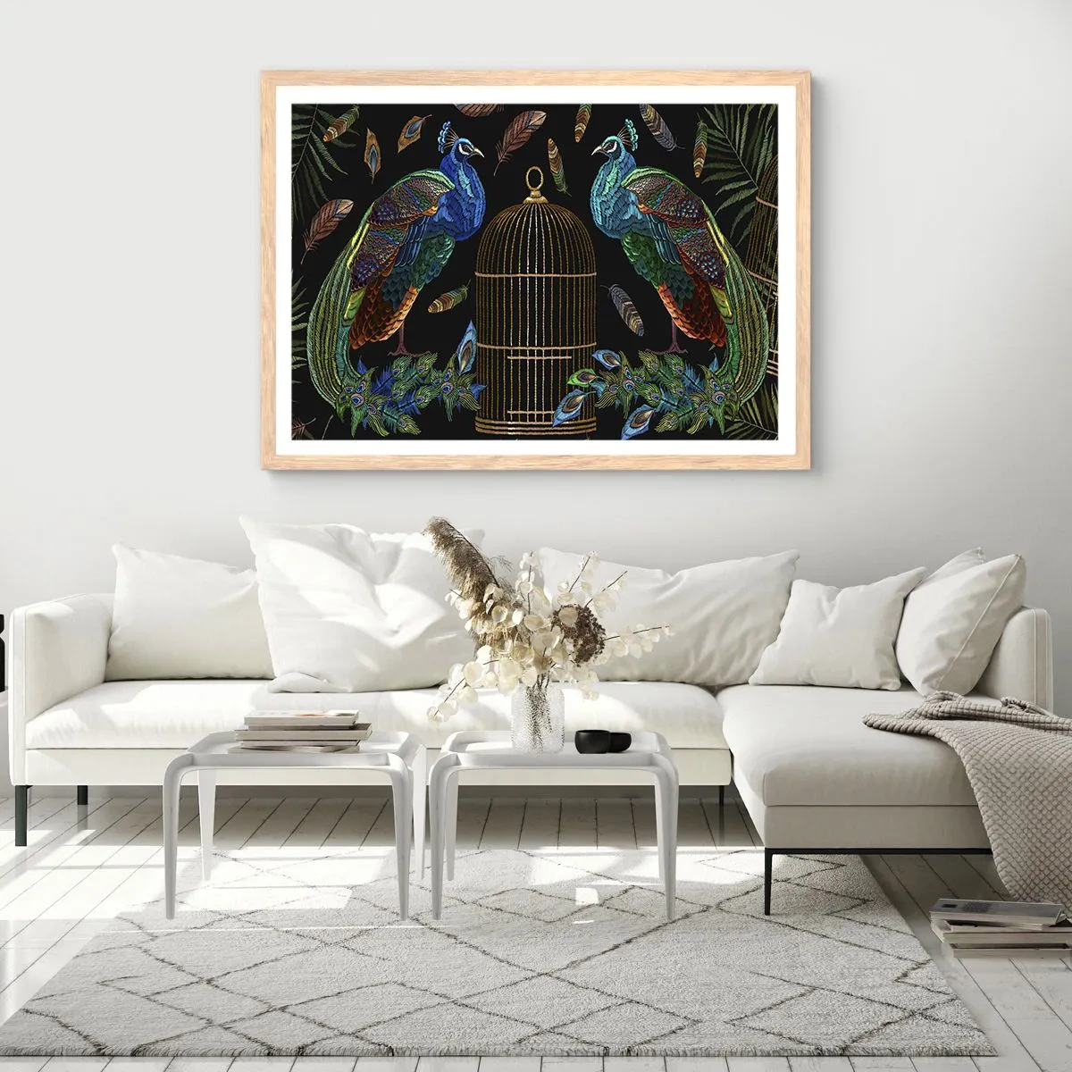 Plakat i ramme af lyst egetræ - I kongelige gevandter - 100x70 cm