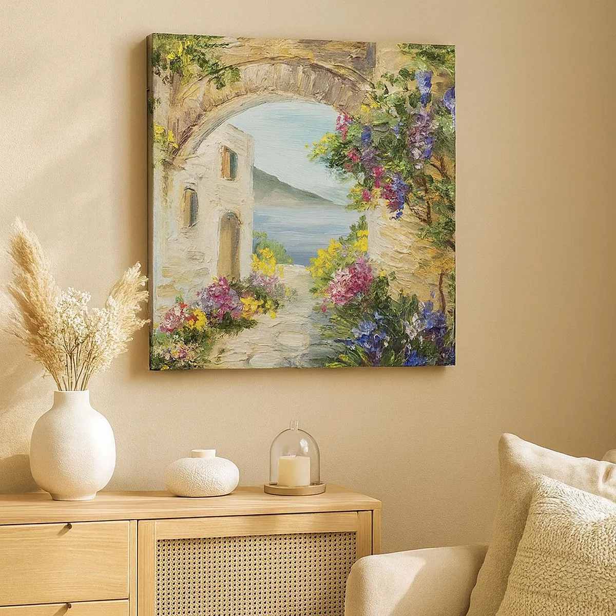 Lærredstryk - Billede på lærred - Charmen af kystlandskabet - 30x30 cm