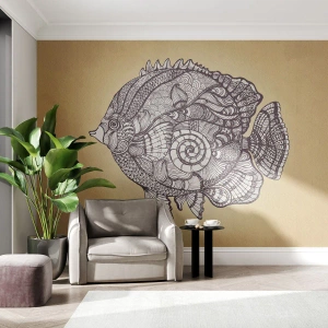 Fototapet Premium Canvas - Fra et hav af ornamenter - Fisk, Ornament, Dekoration - 100x70 cm
