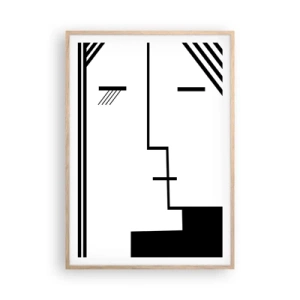 Plakat i ramme af lyst egetræ - Bare et kys - 70x100 cm