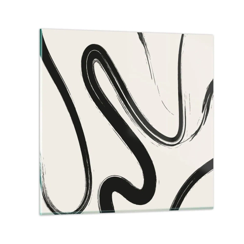 Billede på glas - Sort og hvid fantasifuldhed - 30x30 cm