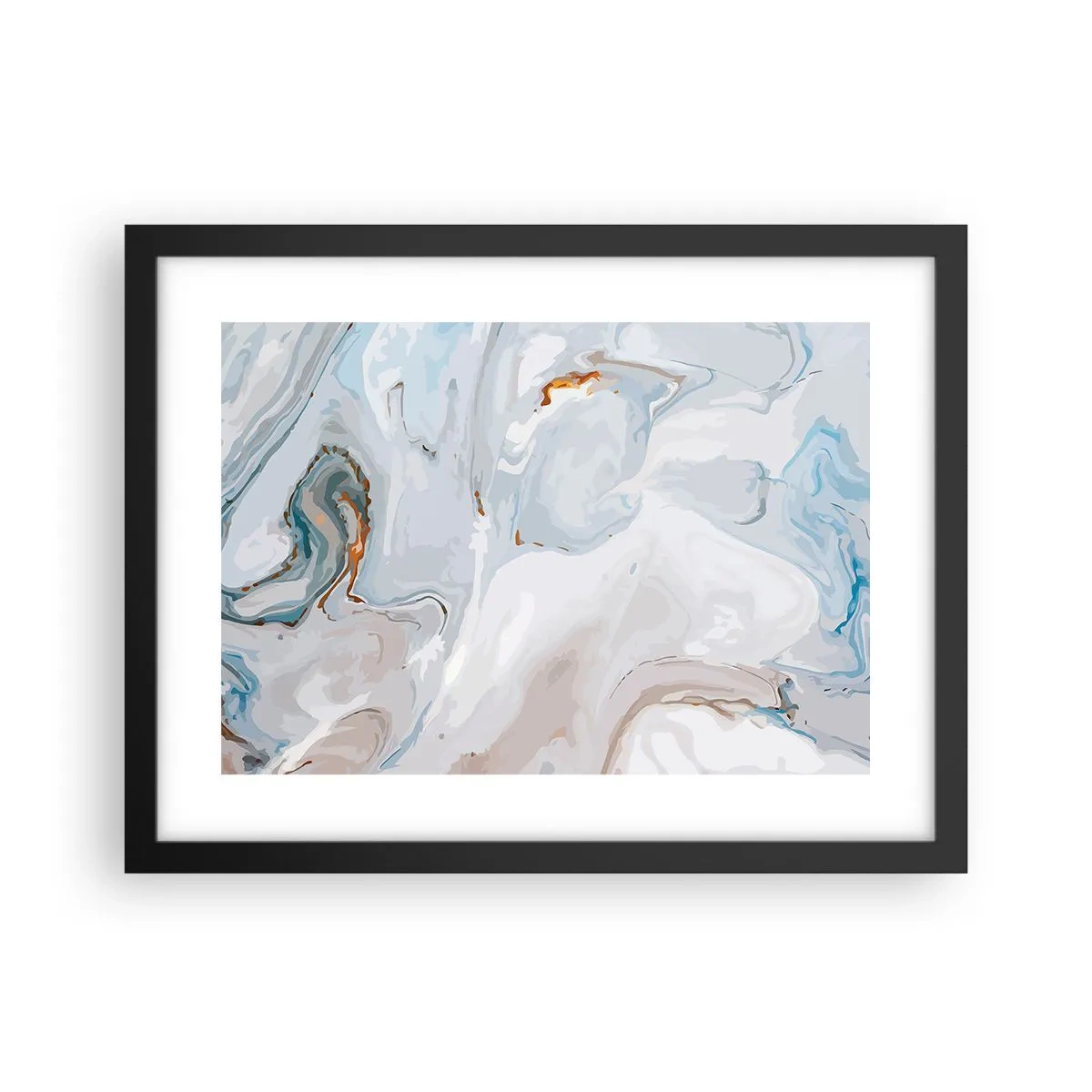 Plakat i sort ramme - Hvid opløftet - 40x30 cm