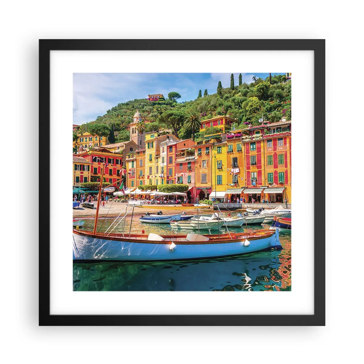 Plakat i sort ramme - En italiensk morgen - 40x40 cm