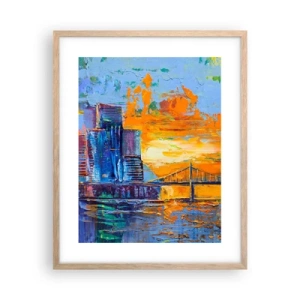 Plakat i ramme af lyst egetræ - Kultur og natur - 40x50 cm