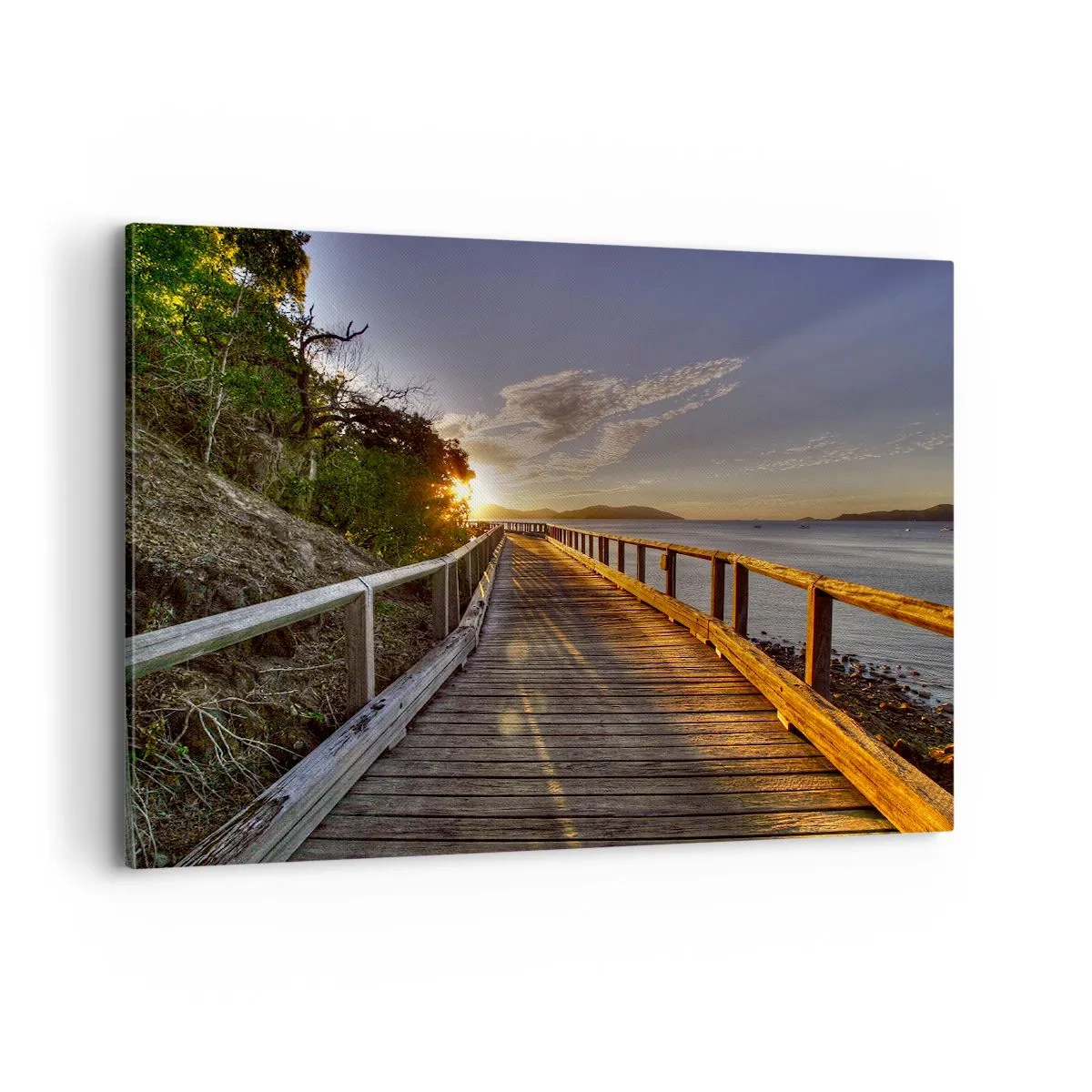 Lærredstryk - Billede på lærred - Gå, bliv ved med at gå mod solen - 100x70 cm