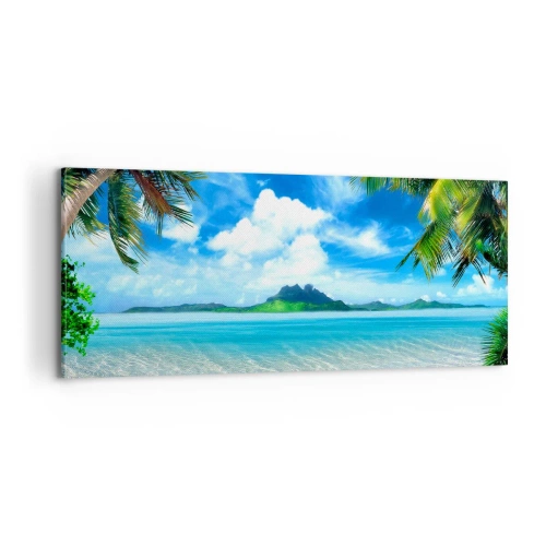Lærredstryk - Billede på lærred - Azur i troperne - 100x40 cm