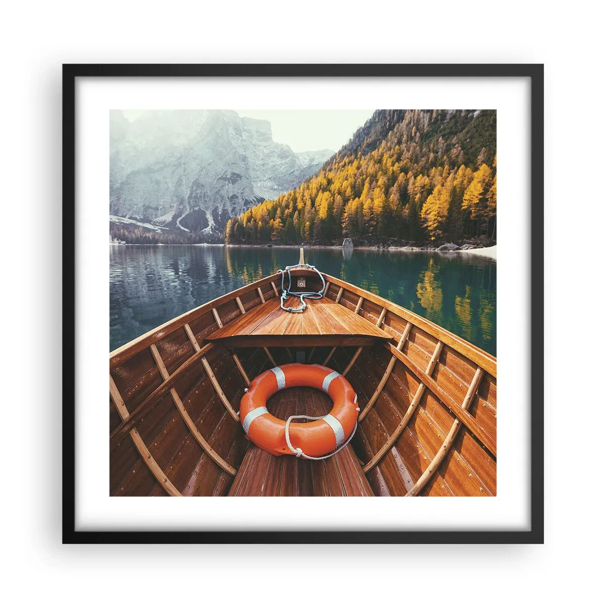 Plakat i sort ramme - Bjergtur - 50x50 cm