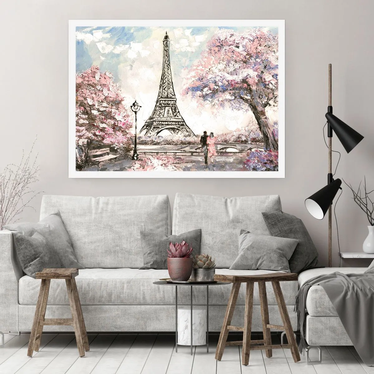 Plakat - April gåtur rundt i Paris - 100x70 cm