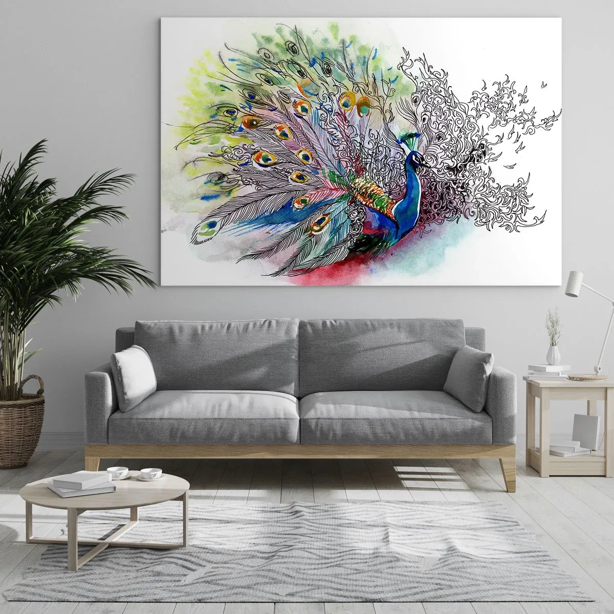 Billede på glas - Med stolthed mod grå - 100x70 cm