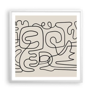 Plakat i hvid ramme - På sporet - 60x60 cm