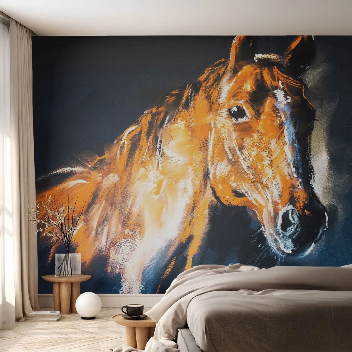 Fototapet Standard Eco - Hvad så, skal du af sted? - Dyr, Hest, Hoppe - 400x280 cm