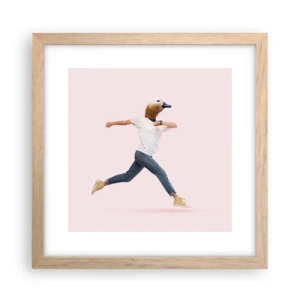 Plakat i ramme af lyst egetræ - En knivspids absurditet - 30x30 cm