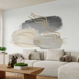 Fototapet Premium Sand - Vedholdenhed og bevægelse - Abstraktion, Stykke, Guld - 100x70 cm