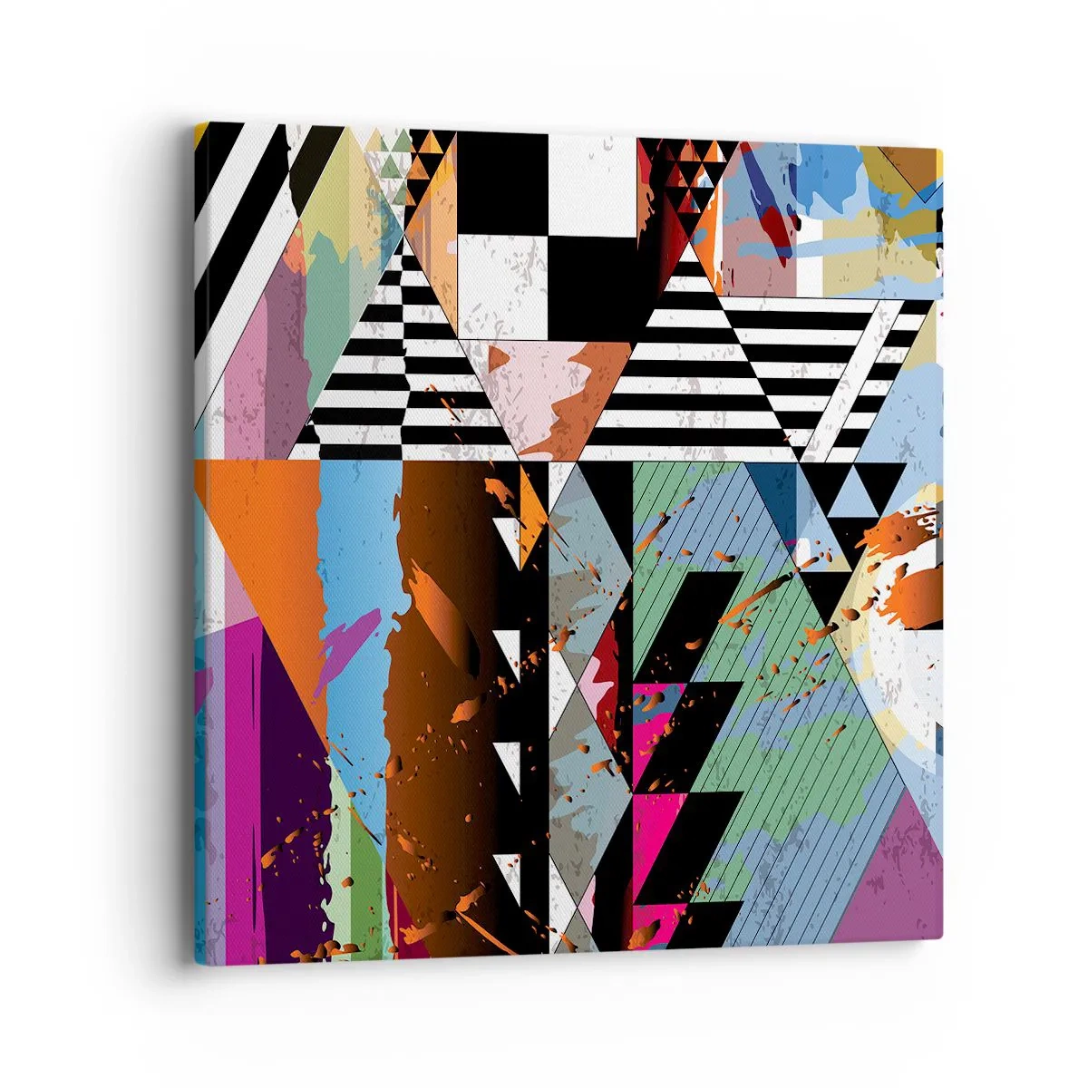 Lærredstryk - Billede på lærred - Geometrisk og organisk - 40x40 cm