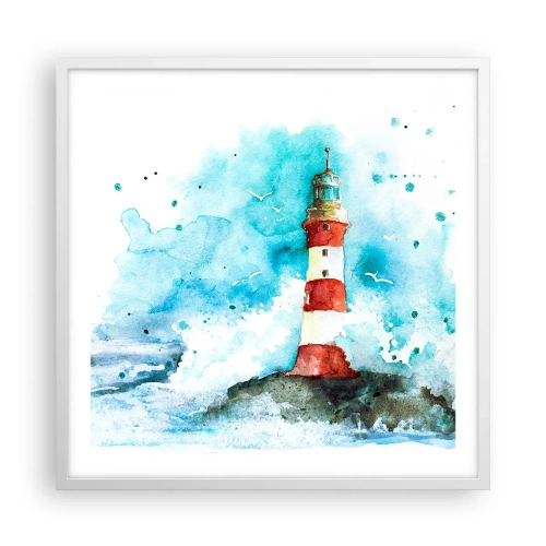 Plakat i hvid ramme - Elementernes enhed - 60x60 cm